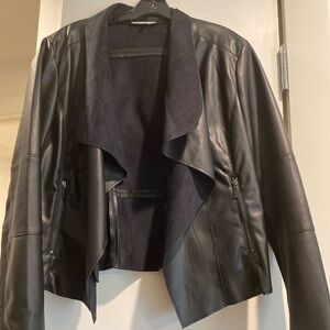 Bagatelle Leather and Material Draped Jacket